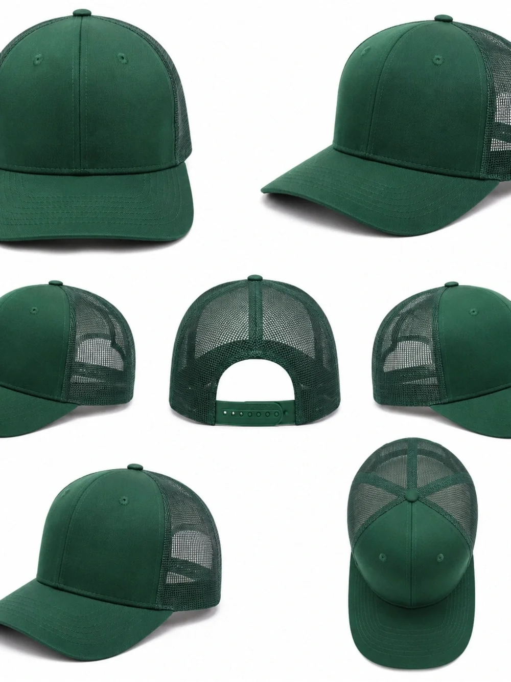 Classic Dark Green Trucker Cap - Unbranded